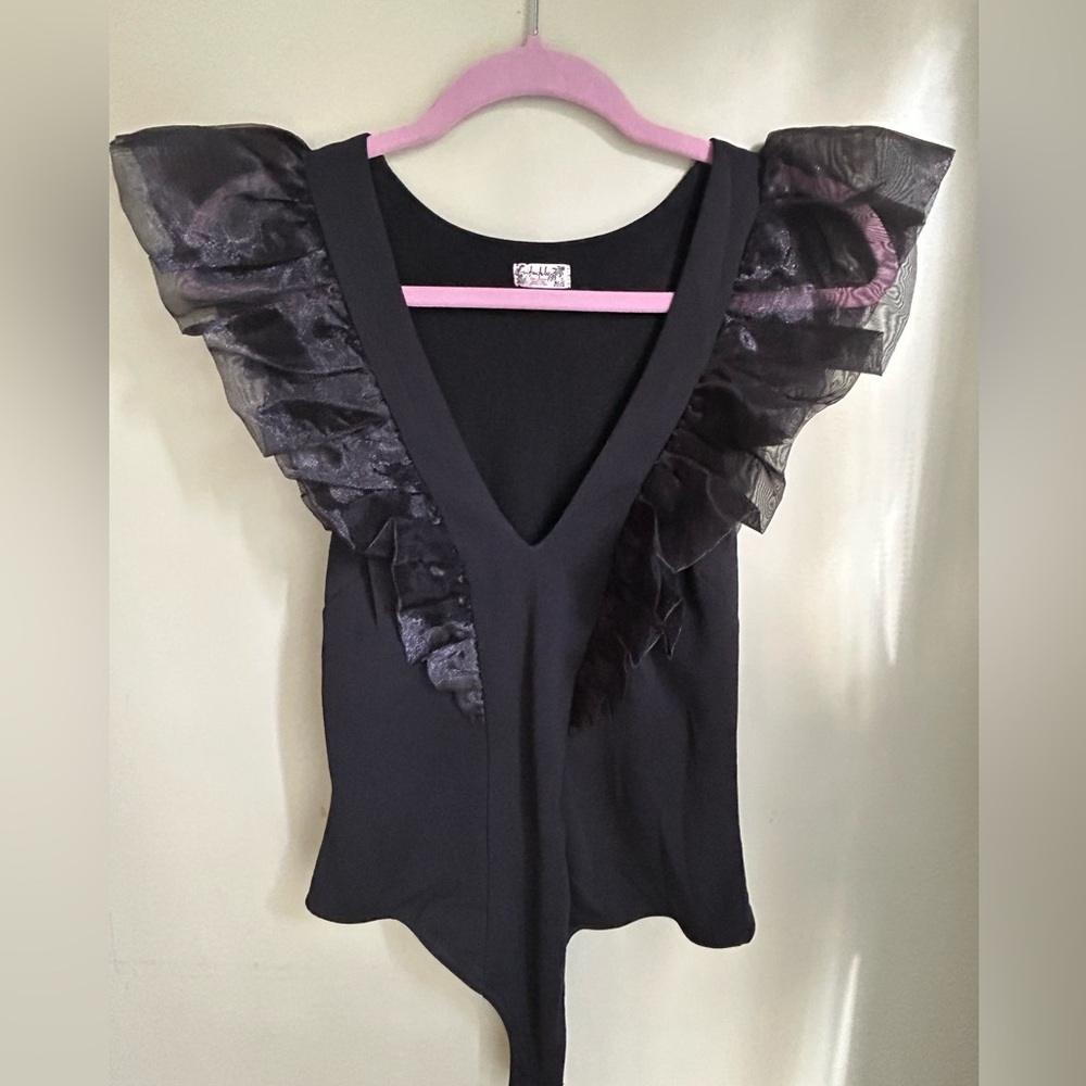 Free People Paper Planes Bodysuit in Black. Size M. - Picture 4 of 14